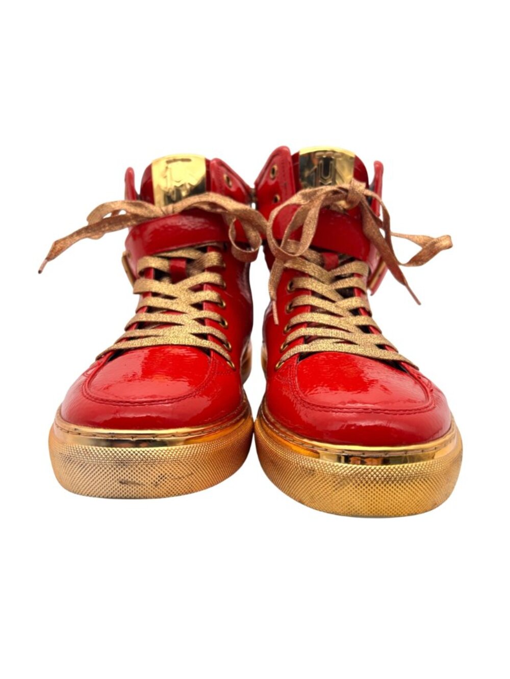 Jump New York Sullivan 24K Red Gold Patent Leather High-Top Sneakers Mens Size 8 - Picture 6 of 16